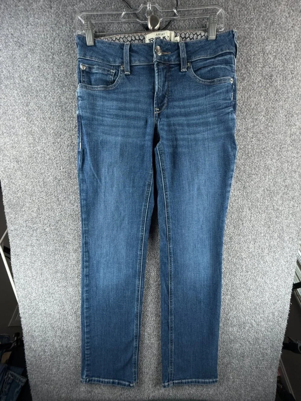 Ariat REAL Jeans Women 27R Denim Mackenzie Straight PR Abby Stretch ACTL 29X32
